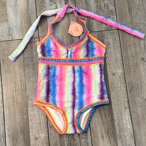 NWT PQ Swim Kids Rainbow One-Piece Swimsuit
